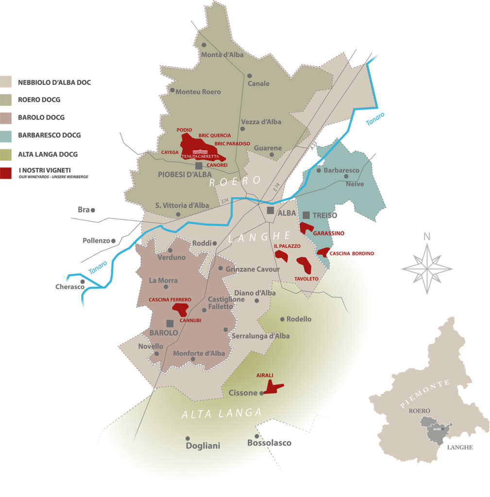 Map of the Tenuta Carretta vineyards